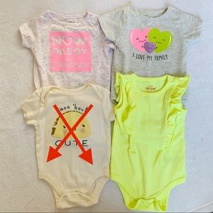 NWOT Bundle of Baby Girl Onesies Size 3-6 Months
